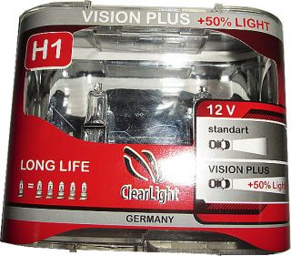 Лампа ClearLight H1 12V-55W Vision Plus +50% Light (2 шт.) ― Империя Звука